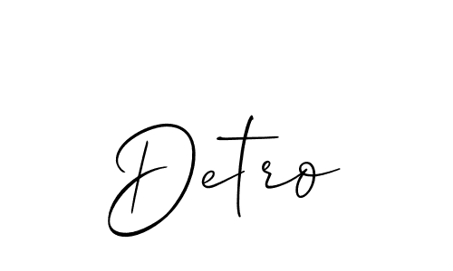 How to make Detro signature? Allison_Script is a professional autograph style. Create handwritten signature for Detro name. Detro signature style 2 images and pictures png