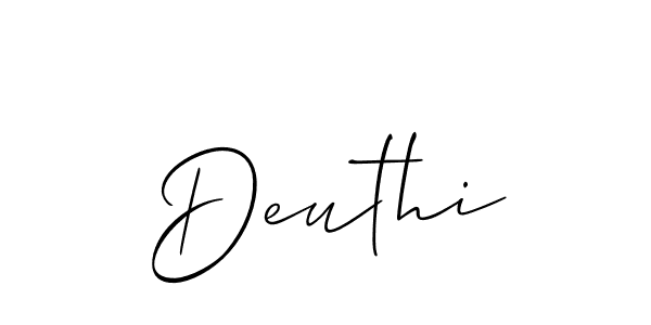 Also You can easily find your signature by using the search form. We will create Deuthi name handwritten signature images for you free of cost using Allison_Script sign style. Deuthi signature style 2 images and pictures png