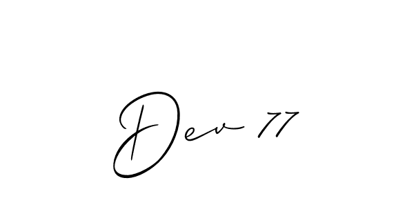 Design your own signature with our free online signature maker. With this signature software, you can create a handwritten (Allison_Script) signature for name Dev 77. Dev 77 signature style 2 images and pictures png