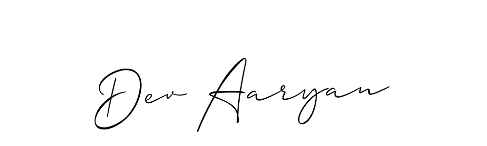 Create a beautiful signature design for name Dev Aaryan. With this signature (Allison_Script) fonts, you can make a handwritten signature for free. Dev Aaryan signature style 2 images and pictures png