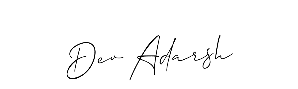 Design your own signature with our free online signature maker. With this signature software, you can create a handwritten (Allison_Script) signature for name Dev Adarsh. Dev Adarsh signature style 2 images and pictures png