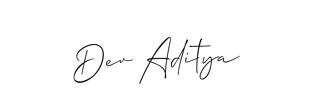 It looks lik you need a new signature style for name Dev Aditya. Design unique handwritten (Allison_Script) signature with our free signature maker in just a few clicks. Dev Aditya signature style 2 images and pictures png