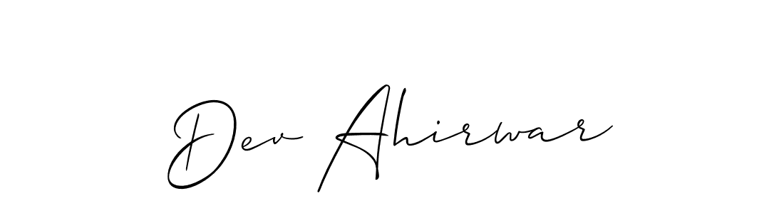 Design your own signature with our free online signature maker. With this signature software, you can create a handwritten (Allison_Script) signature for name Dev Ahirwar. Dev Ahirwar signature style 2 images and pictures png