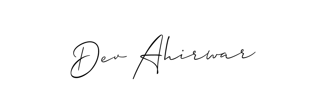 How to make Dev Ahirwar name signature. Use Allison_Script style for creating short signs online. This is the latest handwritten sign. Dev Ahirwar signature style 2 images and pictures png