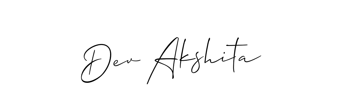 Design your own signature with our free online signature maker. With this signature software, you can create a handwritten (Allison_Script) signature for name Dev Akshita. Dev Akshita signature style 2 images and pictures png