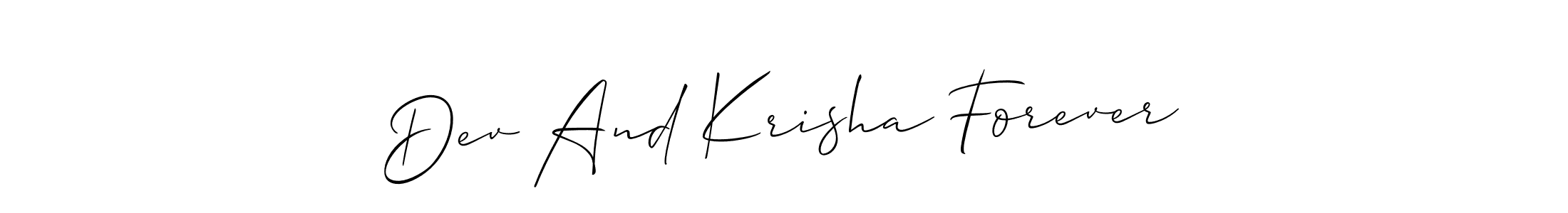 Dev And Krisha Forever stylish signature style. Best Handwritten Sign (Allison_Script) for my name. Handwritten Signature Collection Ideas for my name Dev And Krisha Forever. Dev And Krisha Forever signature style 2 images and pictures png