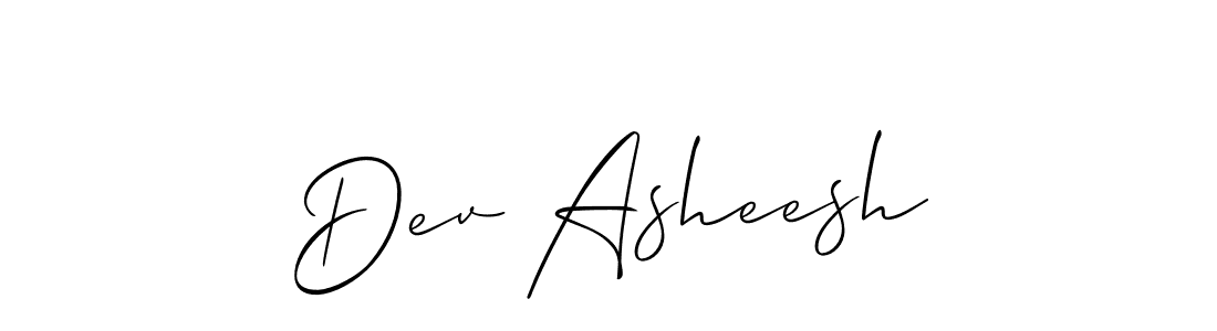 Make a beautiful signature design for name Dev Asheesh. With this signature (Allison_Script) style, you can create a handwritten signature for free. Dev Asheesh signature style 2 images and pictures png