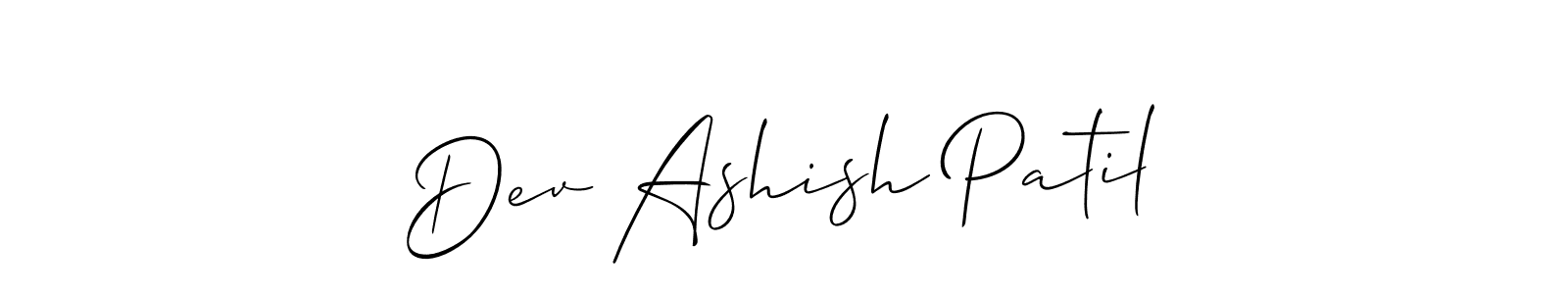 Make a beautiful signature design for name Dev Ashish Patil. With this signature (Allison_Script) style, you can create a handwritten signature for free. Dev Ashish Patil signature style 2 images and pictures png