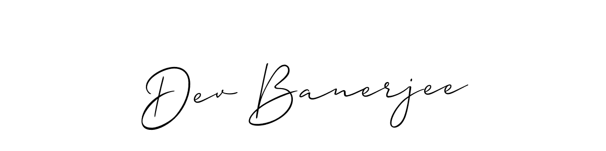 Dev Banerjee stylish signature style. Best Handwritten Sign (Allison_Script) for my name. Handwritten Signature Collection Ideas for my name Dev Banerjee. Dev Banerjee signature style 2 images and pictures png