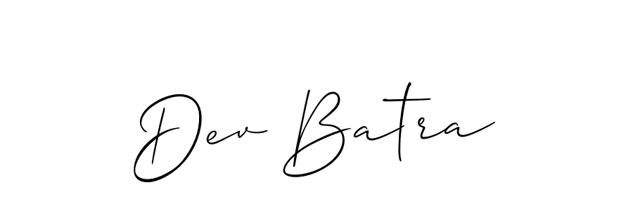 Also we have Dev Batra name is the best signature style. Create professional handwritten signature collection using Allison_Script autograph style. Dev Batra signature style 2 images and pictures png