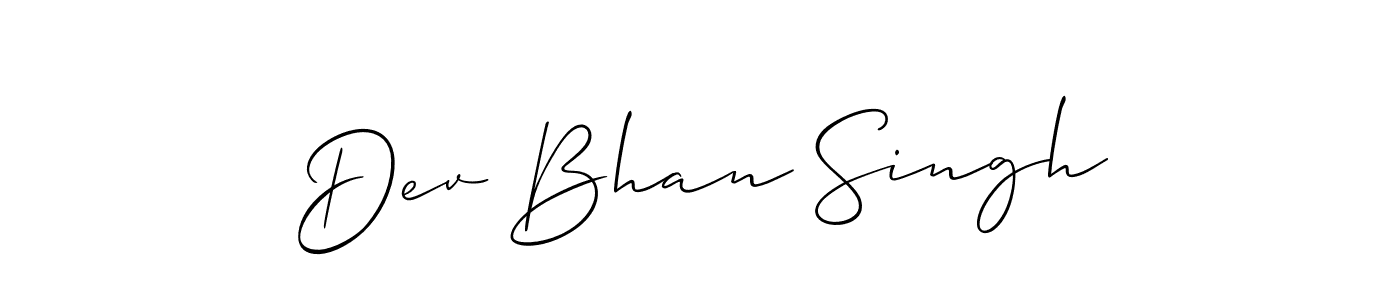 Make a short Dev Bhan Singh signature style. Manage your documents anywhere anytime using Allison_Script. Create and add eSignatures, submit forms, share and send files easily. Dev Bhan Singh signature style 2 images and pictures png