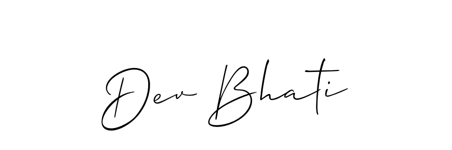 How to make Dev Bhati name signature. Use Allison_Script style for creating short signs online. This is the latest handwritten sign. Dev Bhati signature style 2 images and pictures png