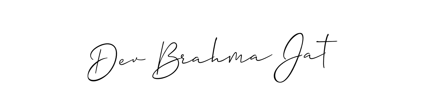 You should practise on your own different ways (Allison_Script) to write your name (Dev Brahma Jat) in signature. don't let someone else do it for you. Dev Brahma Jat signature style 2 images and pictures png