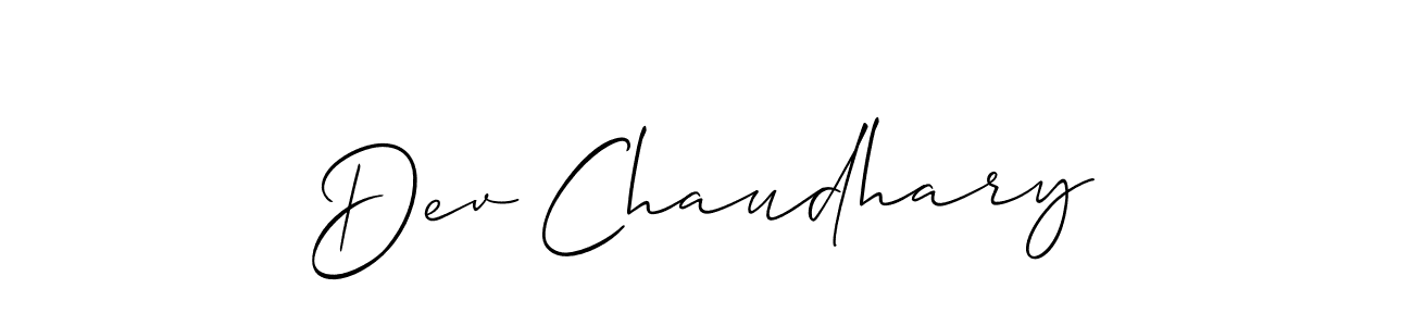 Create a beautiful signature design for name Dev Chaudhary. With this signature (Allison_Script) fonts, you can make a handwritten signature for free. Dev Chaudhary signature style 2 images and pictures png