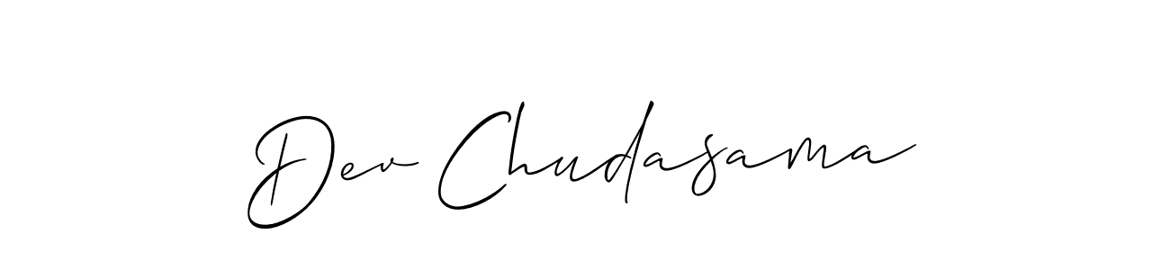Also we have Dev Chudasama name is the best signature style. Create professional handwritten signature collection using Allison_Script autograph style. Dev Chudasama signature style 2 images and pictures png