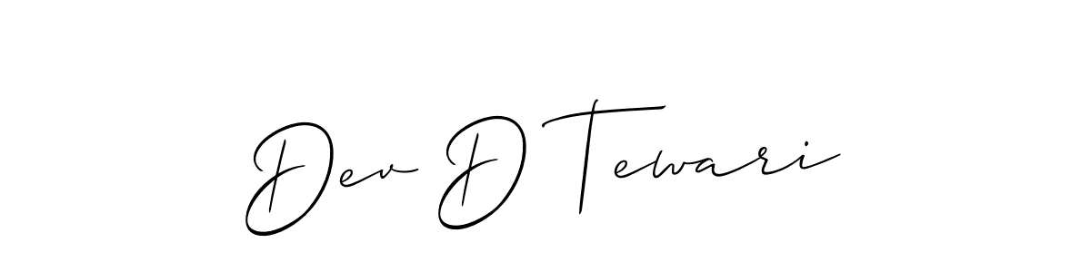 Allison_Script is a professional signature style that is perfect for those who want to add a touch of class to their signature. It is also a great choice for those who want to make their signature more unique. Get Dev D Tewari name to fancy signature for free. Dev D Tewari signature style 2 images and pictures png