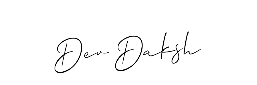 if you are searching for the best signature style for your name Dev Daksh. so please give up your signature search. here we have designed multiple signature styles  using Allison_Script. Dev Daksh signature style 2 images and pictures png