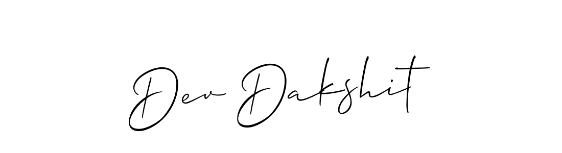 It looks lik you need a new signature style for name Dev Dakshit. Design unique handwritten (Allison_Script) signature with our free signature maker in just a few clicks. Dev Dakshit signature style 2 images and pictures png