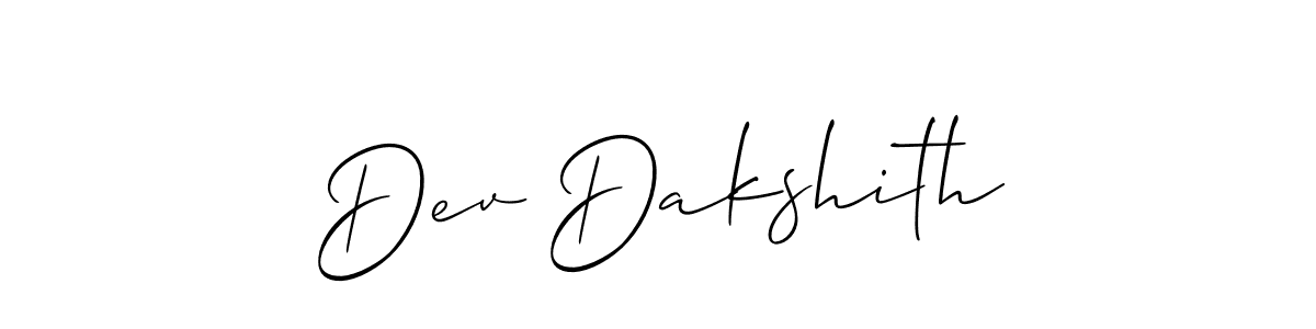 How to make Dev Dakshith signature? Allison_Script is a professional autograph style. Create handwritten signature for Dev Dakshith name. Dev Dakshith signature style 2 images and pictures png