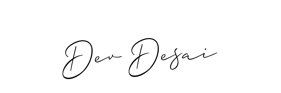 How to make Dev Desai signature? Allison_Script is a professional autograph style. Create handwritten signature for Dev Desai name. Dev Desai signature style 2 images and pictures png