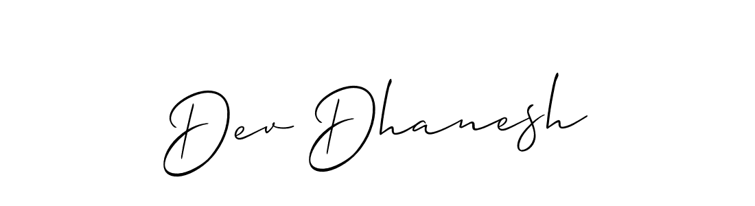 Design your own signature with our free online signature maker. With this signature software, you can create a handwritten (Allison_Script) signature for name Dev Dhanesh. Dev Dhanesh signature style 2 images and pictures png