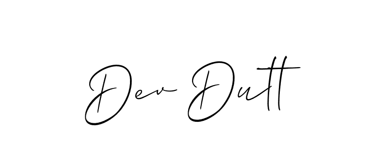 Use a signature maker to create a handwritten signature online. With this signature software, you can design (Allison_Script) your own signature for name Dev Dutt. Dev Dutt signature style 2 images and pictures png