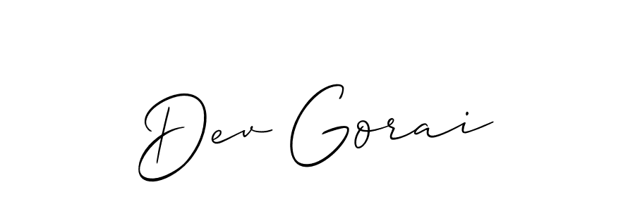 Use a signature maker to create a handwritten signature online. With this signature software, you can design (Allison_Script) your own signature for name Dev Gorai. Dev Gorai signature style 2 images and pictures png