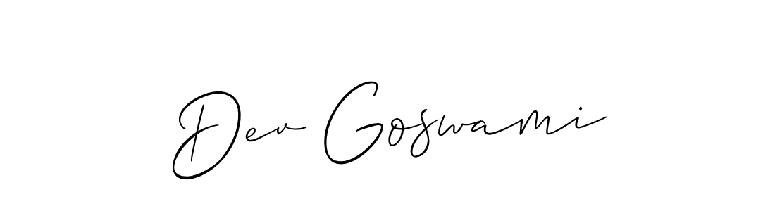 Create a beautiful signature design for name Dev Goswami. With this signature (Allison_Script) fonts, you can make a handwritten signature for free. Dev Goswami signature style 2 images and pictures png