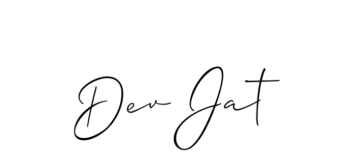 How to make Dev Jat name signature. Use Allison_Script style for creating short signs online. This is the latest handwritten sign. Dev Jat signature style 2 images and pictures png