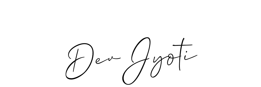 Allison_Script is a professional signature style that is perfect for those who want to add a touch of class to their signature. It is also a great choice for those who want to make their signature more unique. Get Dev Jyoti name to fancy signature for free. Dev Jyoti signature style 2 images and pictures png