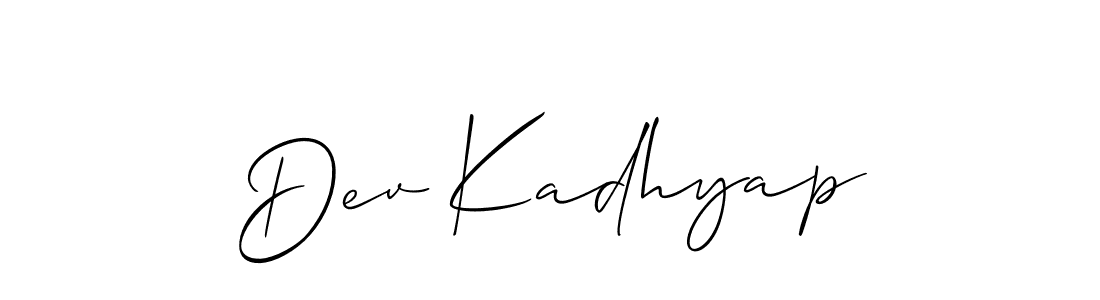 How to Draw Dev Kadhyap signature style? Allison_Script is a latest design signature styles for name Dev Kadhyap. Dev Kadhyap signature style 2 images and pictures png