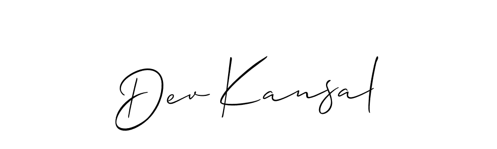 Create a beautiful signature design for name Dev Kansal. With this signature (Allison_Script) fonts, you can make a handwritten signature for free. Dev Kansal signature style 2 images and pictures png