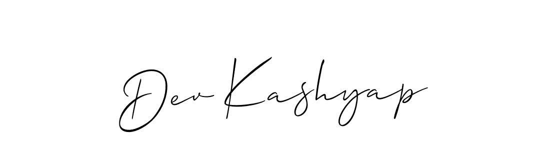 Also we have Dev Kashyap name is the best signature style. Create professional handwritten signature collection using Allison_Script autograph style. Dev Kashyap signature style 2 images and pictures png