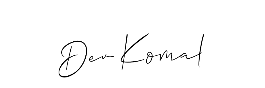 The best way (Allison_Script) to make a short signature is to pick only two or three words in your name. The name Dev Komal include a total of six letters. For converting this name. Dev Komal signature style 2 images and pictures png