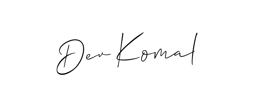 It looks lik you need a new signature style for name Dev Komal. Design unique handwritten (Allison_Script) signature with our free signature maker in just a few clicks. Dev Komal signature style 2 images and pictures png