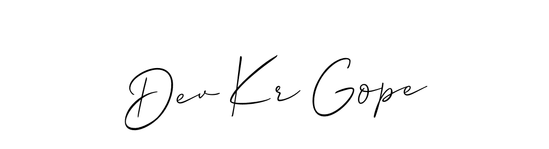 Make a short Dev Kr Gope signature style. Manage your documents anywhere anytime using Allison_Script. Create and add eSignatures, submit forms, share and send files easily. Dev Kr Gope signature style 2 images and pictures png