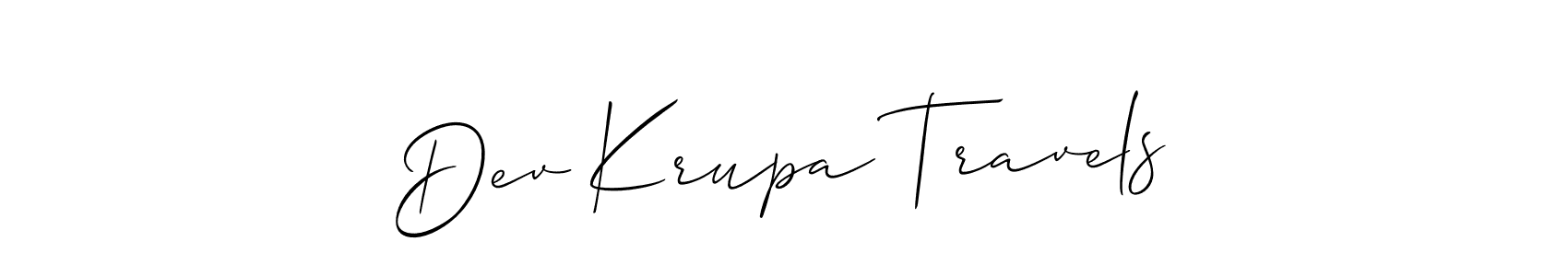 How to Draw Dev Krupa Travels signature style? Allison_Script is a latest design signature styles for name Dev Krupa Travels. Dev Krupa Travels signature style 2 images and pictures png