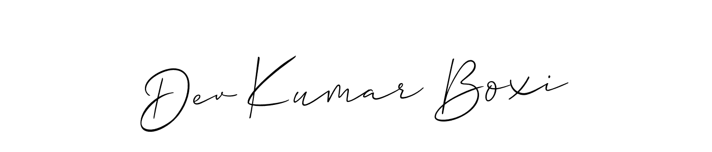 How to make Dev Kumar Boxi name signature. Use Allison_Script style for creating short signs online. This is the latest handwritten sign. Dev Kumar Boxi signature style 2 images and pictures png