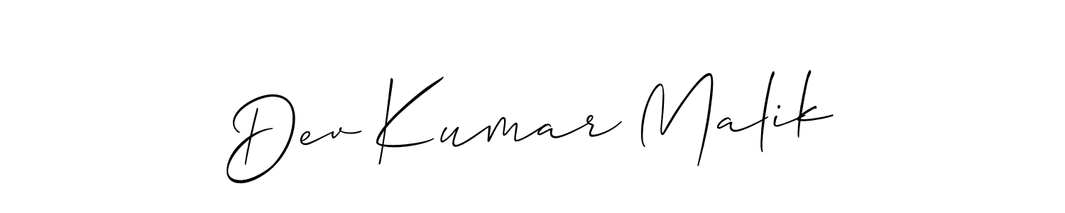 How to make Dev Kumar Malik name signature. Use Allison_Script style for creating short signs online. This is the latest handwritten sign. Dev Kumar Malik signature style 2 images and pictures png