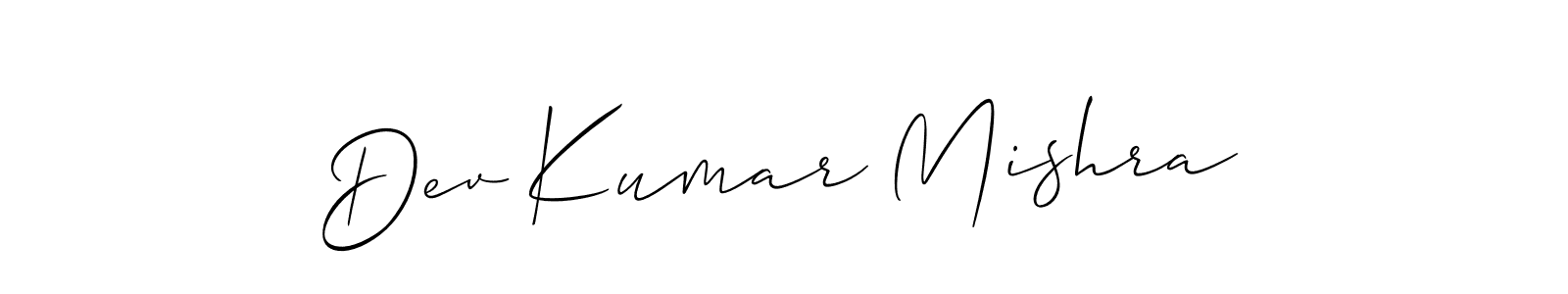 Use a signature maker to create a handwritten signature online. With this signature software, you can design (Allison_Script) your own signature for name Dev Kumar Mishra. Dev Kumar Mishra signature style 2 images and pictures png