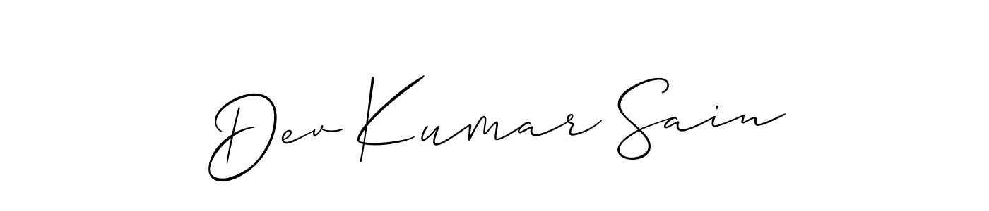 You should practise on your own different ways (Allison_Script) to write your name (Dev Kumar Sain) in signature. don't let someone else do it for you. Dev Kumar Sain signature style 2 images and pictures png