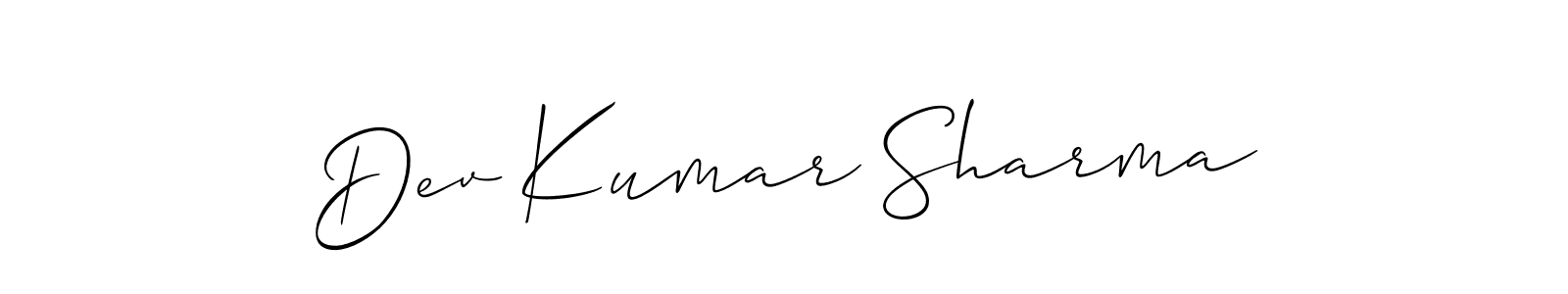 How to make Dev Kumar Sharma signature? Allison_Script is a professional autograph style. Create handwritten signature for Dev Kumar Sharma name. Dev Kumar Sharma signature style 2 images and pictures png