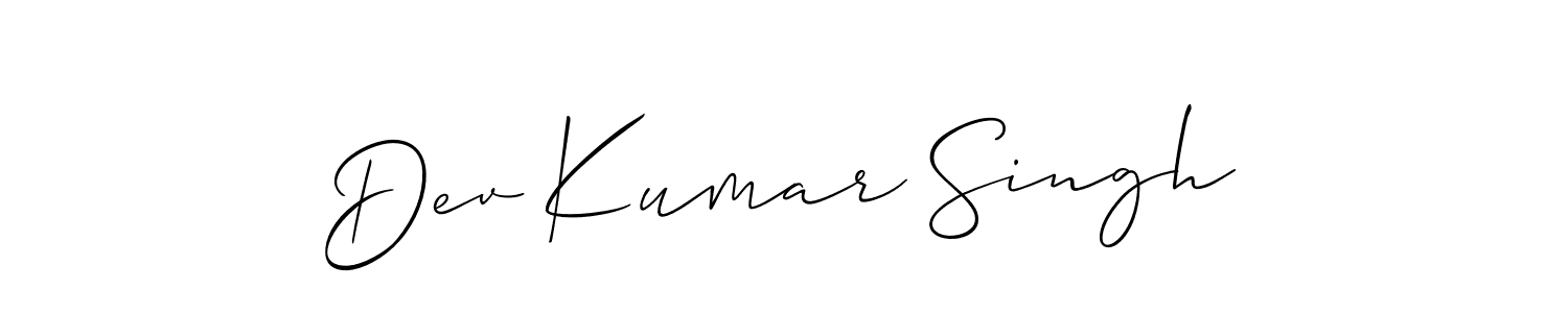 Make a beautiful signature design for name Dev Kumar Singh. With this signature (Allison_Script) style, you can create a handwritten signature for free. Dev Kumar Singh signature style 2 images and pictures png