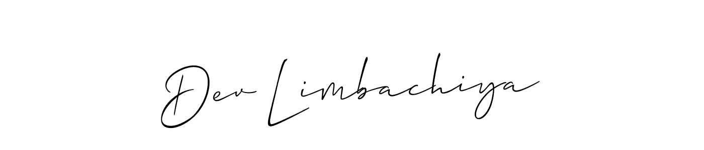 Similarly Allison_Script is the best handwritten signature design. Signature creator online .You can use it as an online autograph creator for name Dev Limbachiya. Dev Limbachiya signature style 2 images and pictures png