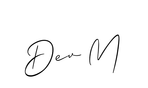 Create a beautiful signature design for name Dev M. With this signature (Allison_Script) fonts, you can make a handwritten signature for free. Dev M signature style 2 images and pictures png
