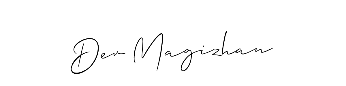 Design your own signature with our free online signature maker. With this signature software, you can create a handwritten (Allison_Script) signature for name Dev Magizhan. Dev Magizhan signature style 2 images and pictures png