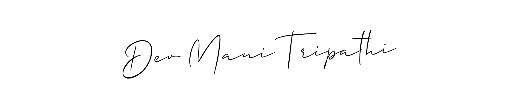 The best way (Allison_Script) to make a short signature is to pick only two or three words in your name. The name Dev Mani Tripathi include a total of six letters. For converting this name. Dev Mani Tripathi signature style 2 images and pictures png