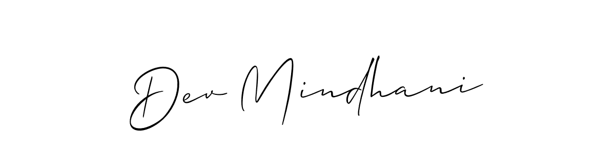 Create a beautiful signature design for name Dev Mindhani. With this signature (Allison_Script) fonts, you can make a handwritten signature for free. Dev Mindhani signature style 2 images and pictures png