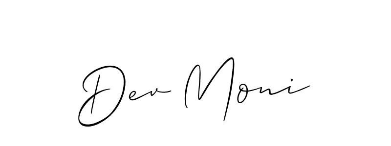 The best way (Allison_Script) to make a short signature is to pick only two or three words in your name. The name Dev Moni include a total of six letters. For converting this name. Dev Moni signature style 2 images and pictures png