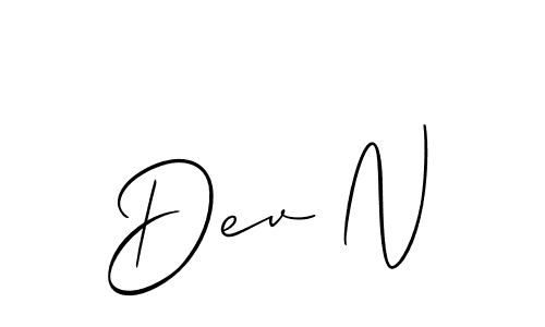 Create a beautiful signature design for name Dev N. With this signature (Allison_Script) fonts, you can make a handwritten signature for free. Dev N signature style 2 images and pictures png